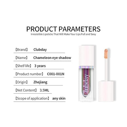 Liquid Glitter Eyeshadow, Metallic Glitter Shimmer Eye Looks Waterproof Long Lasting Quick-Drying Sparkling Eye Shadow Makeup Chameleon 02#