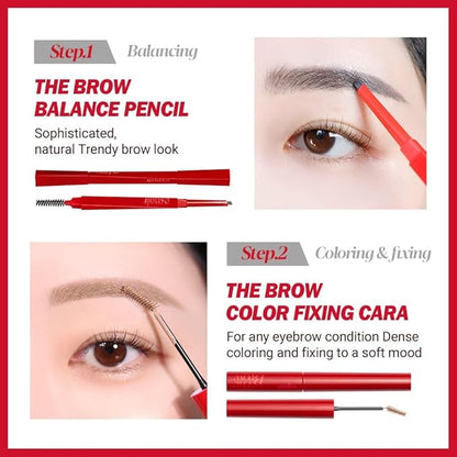 Espoir The Brow Color Fixing Cara #5 Dusty Pink 0.1 fl oz | Easy Fixing without Clumping | Long Lasting Smudgeproof Eyebrow Mascara | Soft Mood Coloring Tinted Gel | Korean Eye Makeup