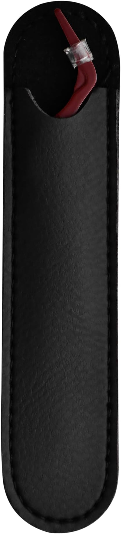 Eyelash Applicator Tool in Leather Case -Best Lash Cluster Applicator-with Stainless Steel Curved Design Lash Applicator Use for Wisps Lashes(Nude) (Maroon)