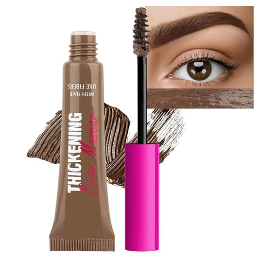 Tinted Thickening Brow Mascara,Brow Fast Sculpt,Waterproof, Transfer-proof, Brush to Fill in Eyebrows and Cover Gray Hairs - Cruelty Free - Light Medium Brown (1pc 06 Brunette)