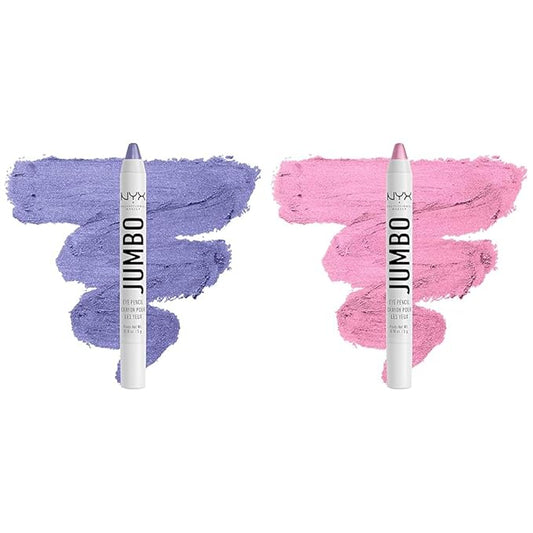 NYX PROFESSIONAL MAKEUP Jumbo Eye Pencil Blendable Eyeshadow Stick & Eyeliner Pencil Bundle - Donut (Lilac) and Cupcake (Pink)
