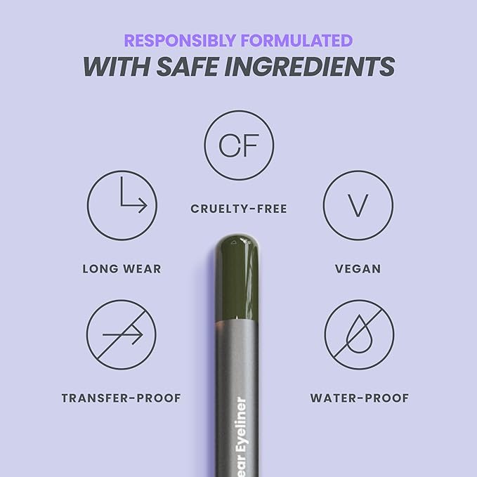 Wonderskin 1440 Longwear Green Waterproof Eyeliner Pencil - Sharpenable Eyeliner Pencil and Smudge Proof Green Eye Liner Pencils (Olive)