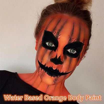 Go Ho Orange Face Paint Stick,Water Based Cream Orange Face Body Paint Washable for Halloween Cosplay SFX Tiger Pumpkin Makeup