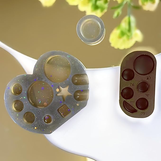 Lash Lift and Tint Palette Eyelash Perm Brow Lamination Lotion Container Tint Dye Mixing Dish Tattoo Ink Cup, Nail Glitter Palettes, Lash Lift Adhesives Tray. 2 Size Silicone Lami Mia Plate Tab