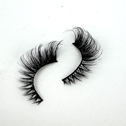 HBZGTLAD New 3D Cat-Eye Mink Eyelashes Curled Winged Natural Realistic Messy End Eye Elongated Thick False Eyelashes Soft Fake Eyelashes (V2)