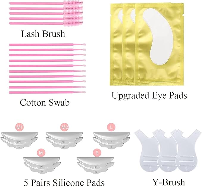 Lash Lift Kit Upgraded Version Glue Complete Eyelash Perm Kit 2025, for Professional Eyelash Lash Extensions, Lash Lifts, Lash Curling, Semi-Permanent Curling Perming Wave TUBeauty
