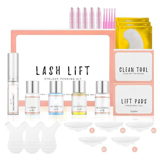 Lash Lift Kit, Perming Curling Lifting Eyelash Perm Kit | Professional Semi Permanent for Salon Includes Eye Shields, Pads and Accessories