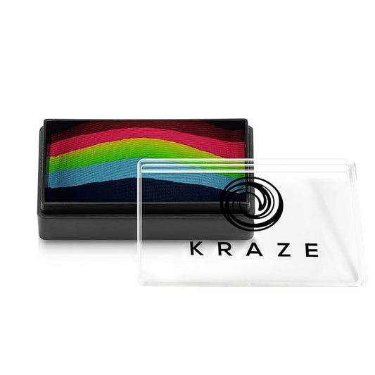 Kraze FX Dome Stroke - Rainbow Promise (25 gm) by Jacqueline Howe Professional 1-Stroke Split Cake Hypoallergenic Non-Toxic Water Activated Face & Body Painting for Kids Safe Adults