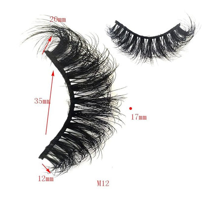 HBZGTLAD New 10 Pairs 3D Mink Lashes False Eyelashes Handmade Wispy Fluffy Long Lashes Natural Eye Makeup Tools Eye Lashes(M12)