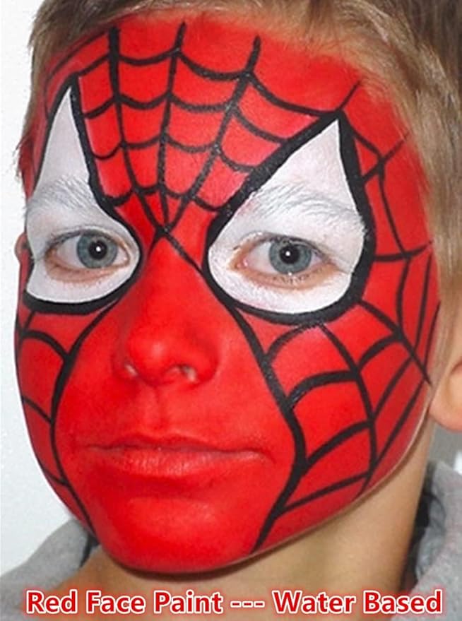Go Ho Red Black and White Face Body Paint Sticks,Water Based Washable Easily,Smooth and Full Coverage for Halloween Costumes Cosplay SFX Skull Vampire Zombie Clown Makeup