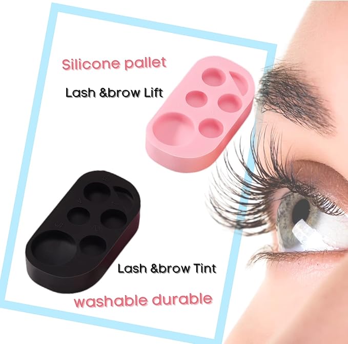 Silicone Palette for Lash Lift and T-int 6 Function Tray for Eyelash Lifting Brow Lamination with D-ye New Useful Lash Extension Remover Conditioner Primer Cleanser Tool-More Than 2000 Applications