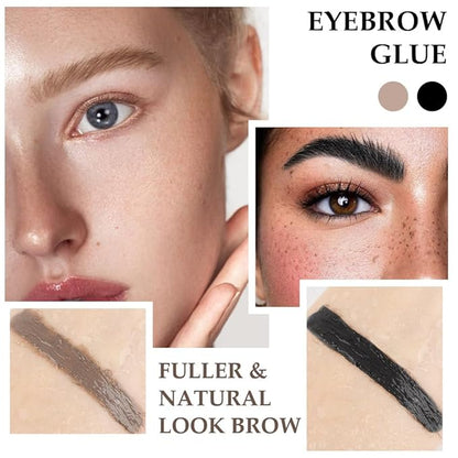 Tinted Thickening Brow Mascara,Brow Fast Sculpt,Waterproof, Transfer-proof, Brush to Fill in Eyebrows and Cover Gray Hairs - Cruelty Free (2pcs 01 Taupe &08 Black)