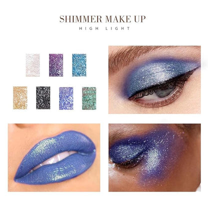 Kilshye Glitter Liquid Eyeshadow Shimmer Eye Shadow Metallic Eyeshadows High Pigment Eyes Shadow Long Lasting Waterproof Eyes Liquid Makeup for Women and Girls Pack of 1 (D- Blue 15)