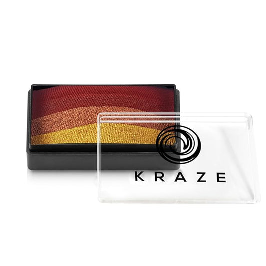 Kraze FX Dome Stroke - Poinsettia (25 gm), Professional 1-Stroke Split Cake, Hypoallergenic, Non-Toxic, Water Activated Face & Body Painting Makeup Supplies for Kids Safe Adults