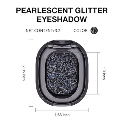 Eye shadow low saturation delicate long-lasting eye shadow palette, Monochrome Glittler Eyeshadow, pressed glitter eyeshadow, Glittle Pressed Powder Single Vegan Eyeshadow, (01 Glittle Black)