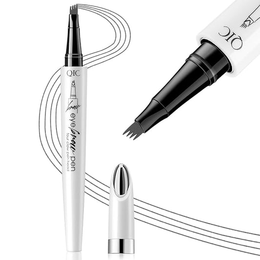 Eyebrow Pen Waterproof Eyebrow Pencil Natural Simulation Eyebrow Pencil for women's professional makeup with 4 Fork Tip for Natural-Looking Hair-Like Defined Brows, Last All-Day (Gray)