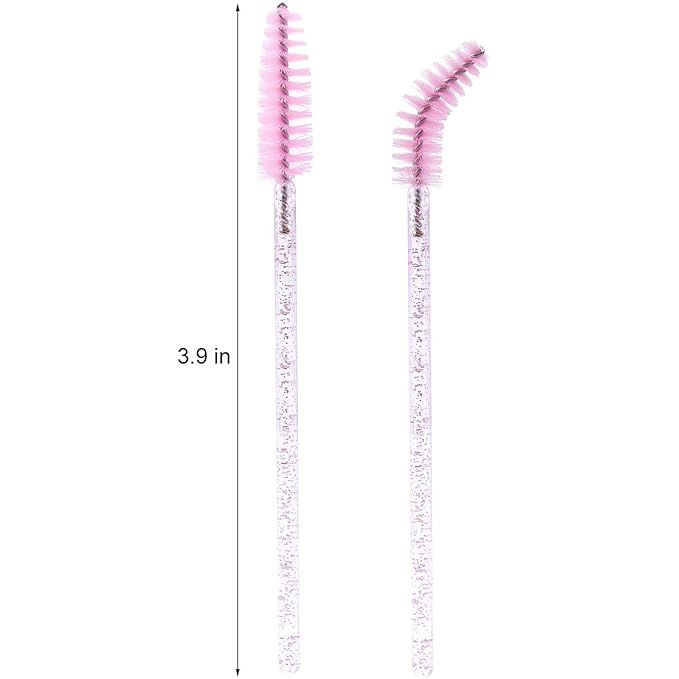 Tbestmax 1000 Disposable Mascara Wands Eyelash Brush Spoolies for Eyebrow Eye Lash Extension Pink