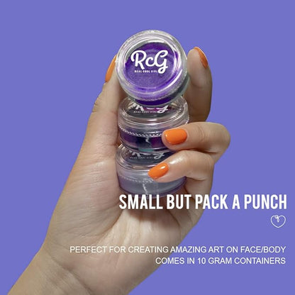 RCG -Water Activated Vivid Wet Eyeliner - Makeup Artist | Influencers Choice - Colorful Shimmery Wet Liner - Skin Safe & Child Friendly - 10 Grams per Container (Red n Purple)