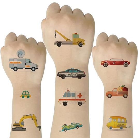 (Pack of 10 Sheets) Automobile Car Waterproof Temporary Tattoo Stickers for Kids Boys and Girls, Party Favors Decorations