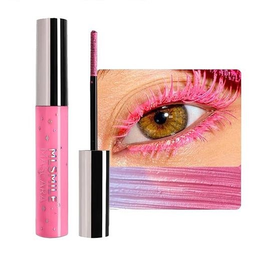 Mascara Pink Eyelash Waterproof Long Lasting Lashes Stage Party Wedding Music Festival Eyes Makeup (04, #)