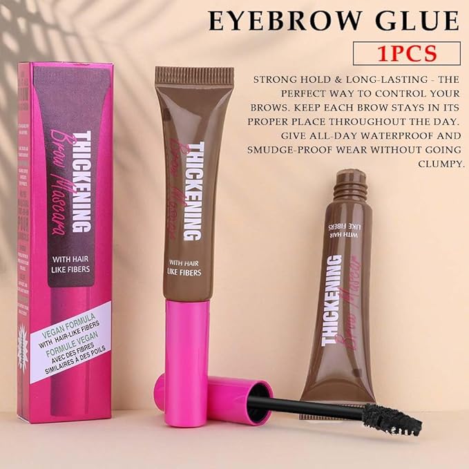 Tinted Thickening Brow Mascara,Brow Fast Sculpt,Waterproof, Transfer-proof, Brush to Fill in Eyebrows and Cover Gray Hairs - Cruelty Free - Light Medium Brown (1pc 06 Brunette)
