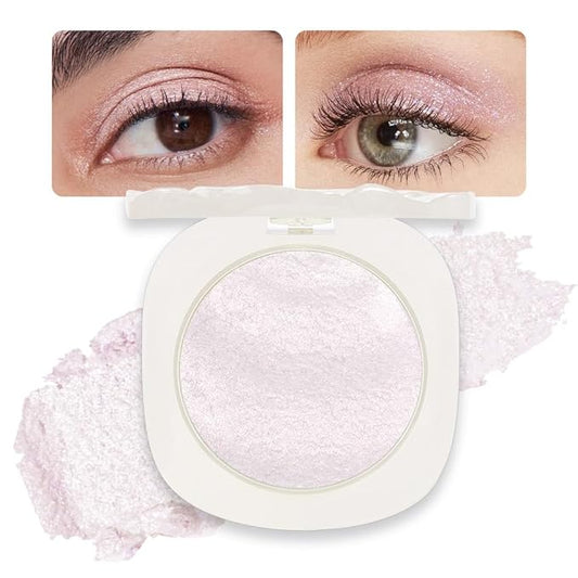 Eye shadow low saturation delicate long-lasting eye shadow palette, Monochrome Glittler Eyeshadow, pressed glitter eyeshadow, Glittle Eyeshadow Cream Single Vegan Eyeshadow, (11 Glittle Pink White)