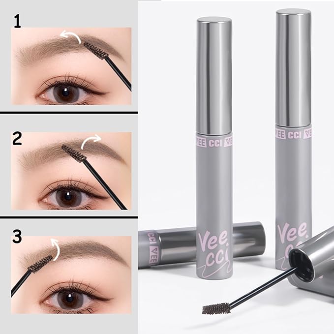 Waterproof Eyebrow Gel Mascara - Tinted, Smudge-Proof Formula for Women - Long-Wear Microblading Makeup with Ultra-Fine Precision Brush - Creamy Lightweight Tattoo Dye (Brown)