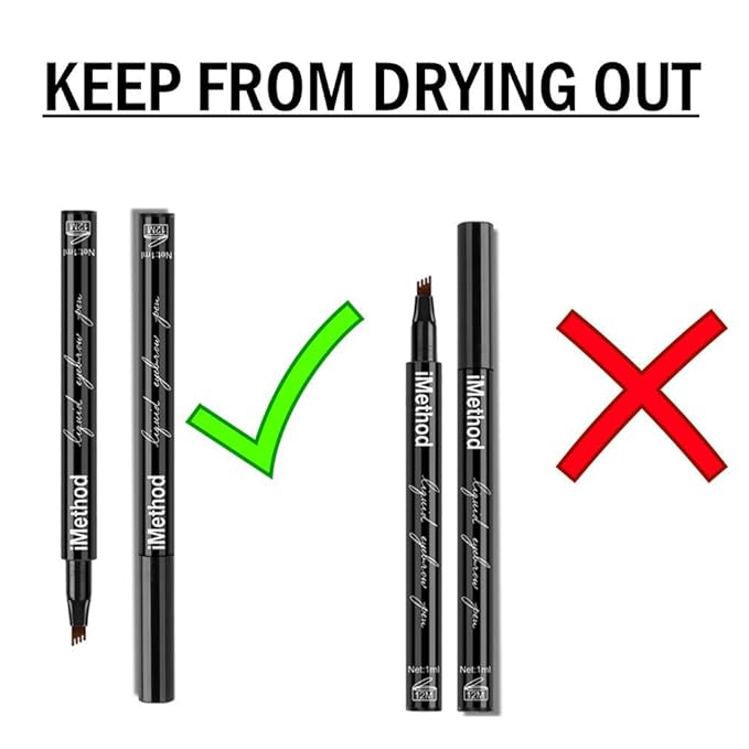 iMethod Eyebrow Pen - iMethod Eyebrow Pencil with a Micro-Fork Tip Applicator Creates Natural Looking Brows Effortlessly and Stays on All Day, Reddish Brown