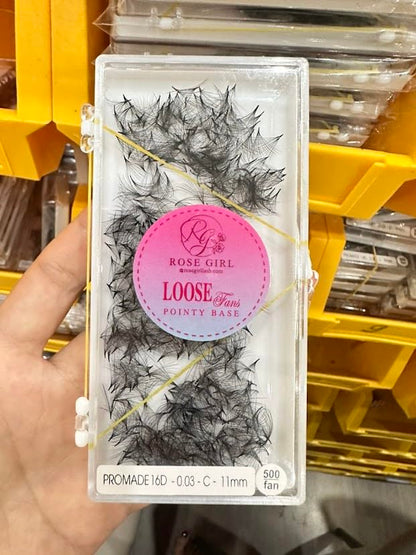 Loose Promade Fans - Natural Look Handmade Volume Eyelashes From 3D To 16D - C CC D DD Curl - False Lashes Extensions - Thickness 0.03~0.1 mm - 8~20 mm Length (16D-0.05-D(9mm))