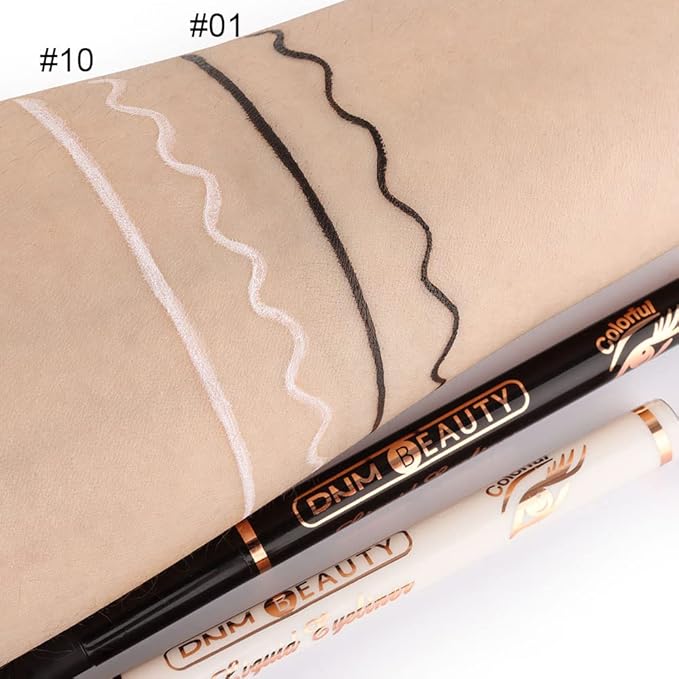 evpct 2Pcs Black White Liquid Wing Eyeliner Stamp Eye Pencil Makeup Sets Waterproof Colored Color Eye Liners Stamps Shapes delineador de ojos contra el agua delineadores de colores para ojos 01&10