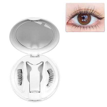 Magnetic Eyelashes,Magnetic Eyelashes with Applicator,New Integrated Box Design,No Glue or Liquid Eyeliner Needed,Magnetic Eyelashes with 2 in 1 Eyelashes Box (Natural Style)