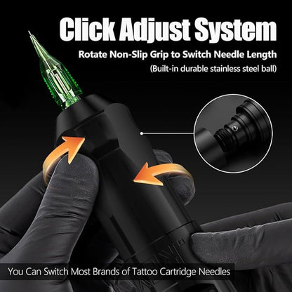 U-REX Tattoo Gun Kit Wireless Tattoo Machine Kit, Professional Tattoo Kit with One Year Warranty, Complete Tattoo Pen with Powerful Japan Coreless Motor, Tattoo ink&Cartridge Needles