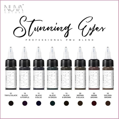 Permanent Eyeliner Pigment, Customizable, Cool Undertone for Microblading, Lash Line, Winged Eyeliner, Stardust or Smokey, Long-Lasting, Vegan, Made in USA, Eyeliner (8-Pack)