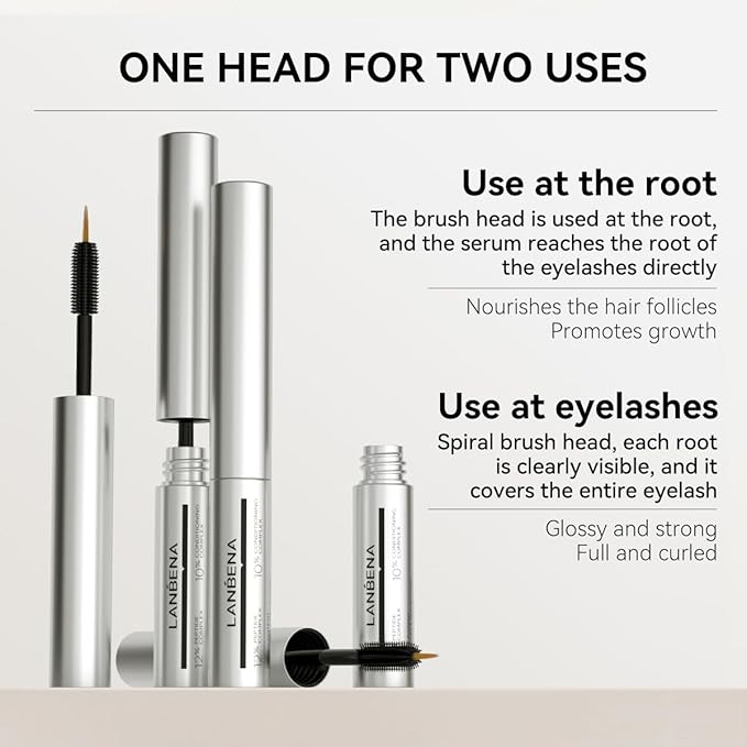 LANBENA Eyelash Growth Serum Lash Enhancing Serum with Advanced Formula to Boost Longer Fuller and Thicker Luscious Lashes-3ml