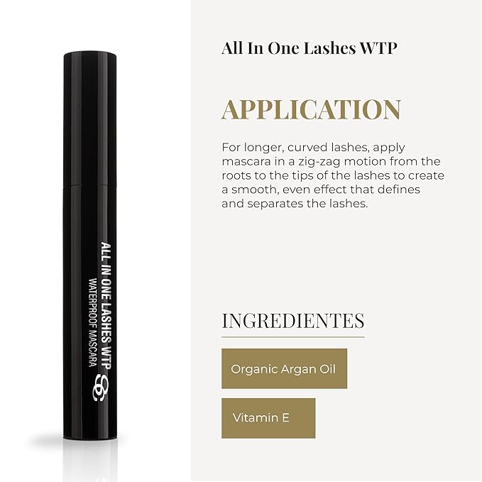 SALERM - Waterproof Mascara - All In One Lashes WTP - 9 ml - Waterproof - Adds Volume to Lashes - Long-Lasting - No Clumping - Black Color