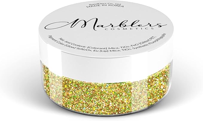 MARBLERS Holographic Glitter [Holo Olive Gold] 0.18oz (5g) | Fine | Non-Toxic, Vegan, Cruelty-Free | Eyeshadow, Body Butter, Nail Polish, Nail Art | Party, Body, Face, Hair Makeup