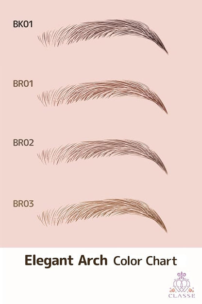 CLASSE Waterproof Eyebrow Tattoo Sticker, 12pair 4D Hair-Like temporary sticker on eyebrows, No water needed, peel off Painfuless, for women girls Elegant Arch Medium Brown