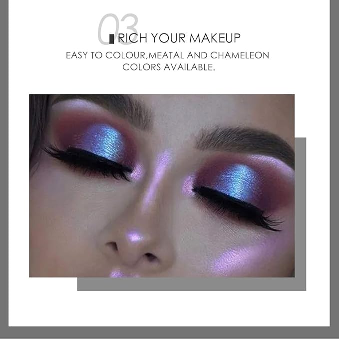 AKARY 12 Colors Glitter Eyeshadow, Mashed Potato Pearlescent Monochrome Eyeshadow Polarized Light Not Smudged Eye Shadow, Highly Pigmented Eye Makeup Cosmetics Gift for Women And Girls Eye Brightening Flash Powder (#11 Golden)