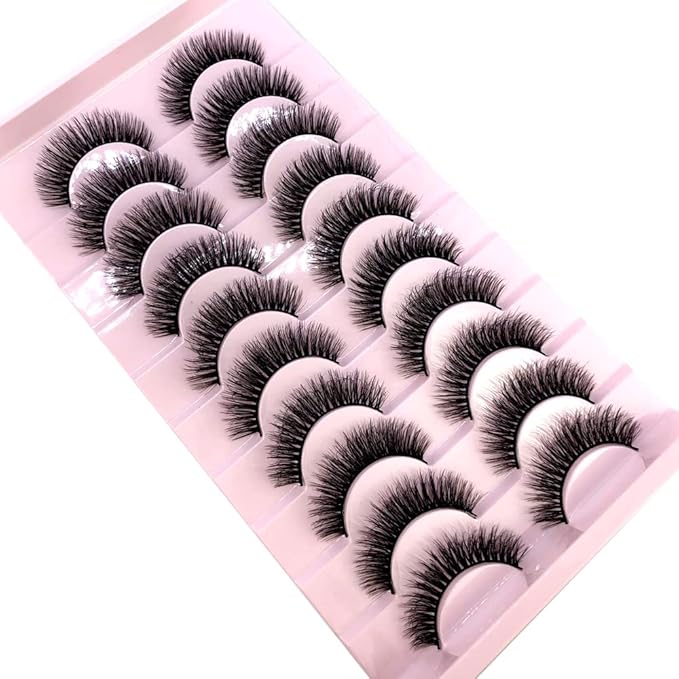 HBZGTLAD Soft Mink Eyelashes 3D Curl Winged End Eye Elongated Fake Lashes Thick Handmade Natural False Eyelash Messy Cross Lash Wholesale (FT-01)