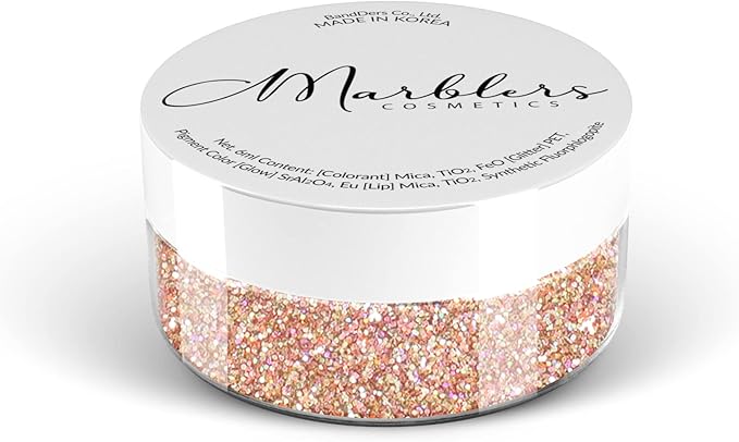 MARBLERS Holographic Glitter [Holo French Pink] 0.18oz (5g) | Fine | Non-Toxic, Vegan, Cruelty-Free | Eyeshadow, Body Butter, Nail Polish, Nail Art | Party, Body, Face, Hair Makeup