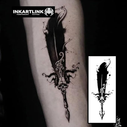 Semi Permanent Tattoo, temporary tattoo, men's tattoo, party tattoo, exquisite and realistic design, fun tattoo experience, cruelty-free, non-reflective, waterproof (Magic pen)