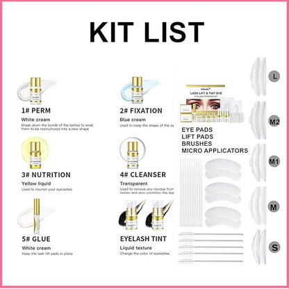 Lash Lift Kit Professional, [ 6 IN 1 UPGRADED Version ] at Home Lash Lift Kit with Detailed Instructions Easy for Beginner DIY Use, Lash Perm Kit, Eyelash Lift Kit 5 Pairs (Brown + Black)