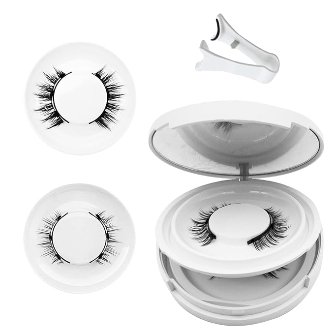 Meylora Magnetic Lashes,Meylora Magnetic Eyelashes with Applicator Reusable Eyelashes Magnet without Eyeliner Natural Look No Glue or Liner Needed for Women(Simple+Iris)