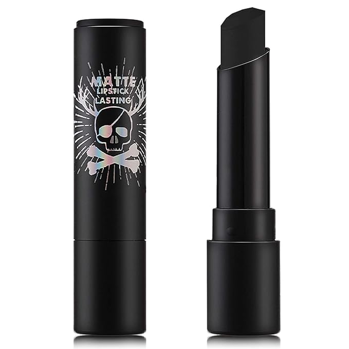 Black Face Body Paint Stick,High Pigmented Eye Black Stick Long Lasting Black Matte Lipstick Waterproof Body Paint Stick for Halloween Costume Parties Zombie Cosplay Clown Makeup