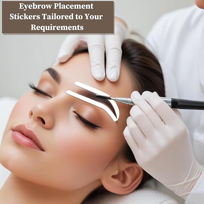 24Pairs Eyebrow Stencil Stickers Disposable, Adhesive Eye Brow Stencils for Women, 3Shapes Eyebrow Tape Strips, Airbrush Eyebrow Stencils Mapping Shaping Guides Brow Template for Tinting Makeup