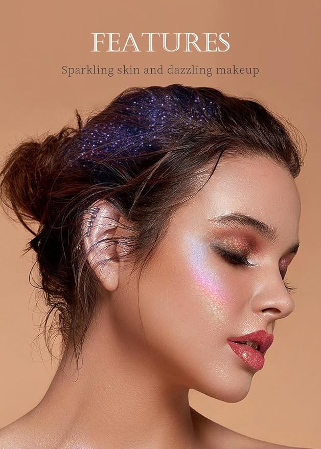 Body Glitter, Holographic Glitter Gel for Women Body Face Hair and Lip Makeup, Body Glitter Gel Cosmetic with Color Changing Under Light, Pink Body Glitter #2
