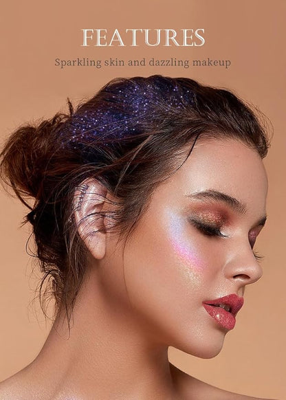 Body Glitter, Holographic Glitter Gel for Women Body Face Hair and Lip Makeup, Body Glitter Gel Cosmetic with Color Changing Under Light, Pink Body Glitter #2