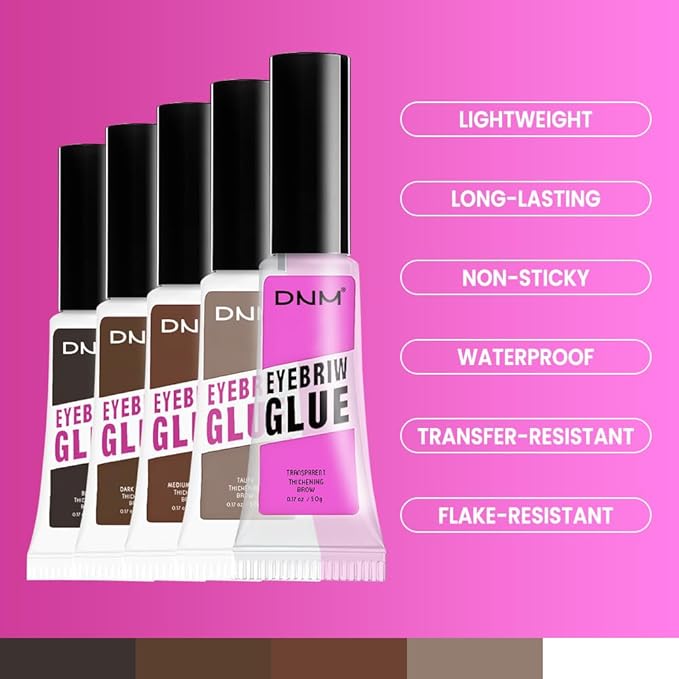 Kaely PROFESSIONAL MAKEUP Brow Glue,Tinted Eyebrow Gel,Eyebrow Mascara Waterproof,gel para cejas a prueba de agua,Eye Brow Fast Sculpt,Vegan & Cruelty-Free,2Pcs-01 Transparent