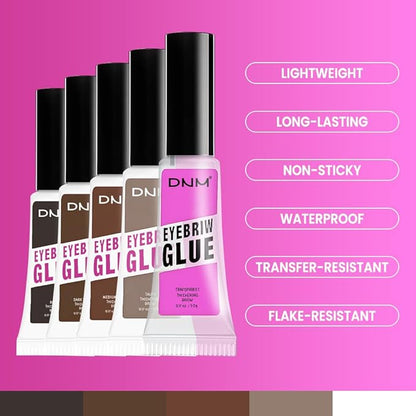 Kaely PROFESSIONAL MAKEUP Brow Glue,Tinted Eyebrow Gel,Eyebrow Mascara Waterproof,gel para cejas a prueba de agua,Eye Brow Fast Sculpt,Vegan & Cruelty-Free,2Pcs-01 Transparent