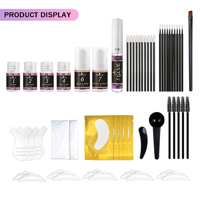 Lash Lift Kit & Brow Lamination Kit, 2 in 1 Eyelash Perm Kit & Eyebrow Lamination Kit, Semi-Permanent DIY Perm Kit for Lashes Brows for Home DIY Salon, Quick Lifting & Voluminous Coloring#1